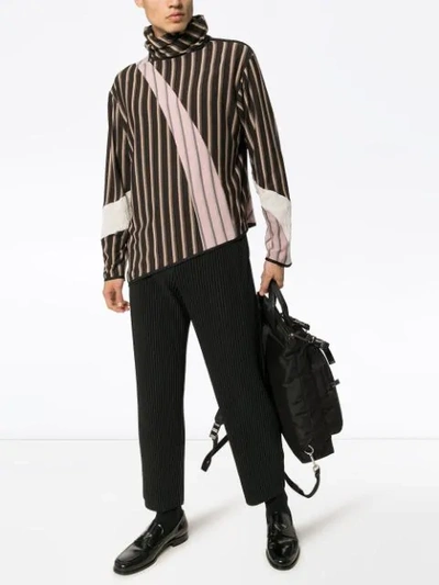 Shop Kiko Kostadinov Rex Striped Jumper In Brown