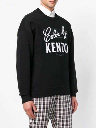 Shop Kenzo Cool By  Embroidered Sweatshirt - Black