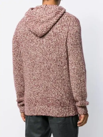 Shop Brunello Cucinelli Chunky Knit Zip-up Hoodie In C3561 Red/nude