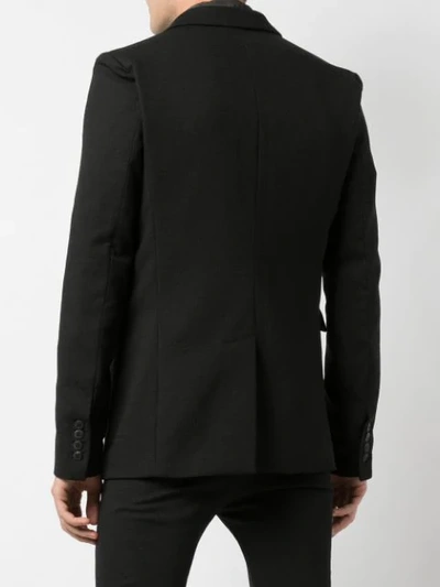 Shop Poème Bohèmien Cotton And Wool Blazer In Black