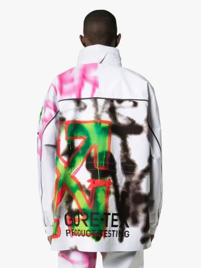 Shop Off-white Goretex Graffiti Print Ski Jacket In White