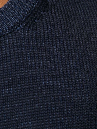 Shop Roberto Collina Long Sleeve Knitted Jumper In Blue