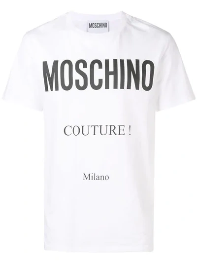 Shop Moschino Logo Print T In White