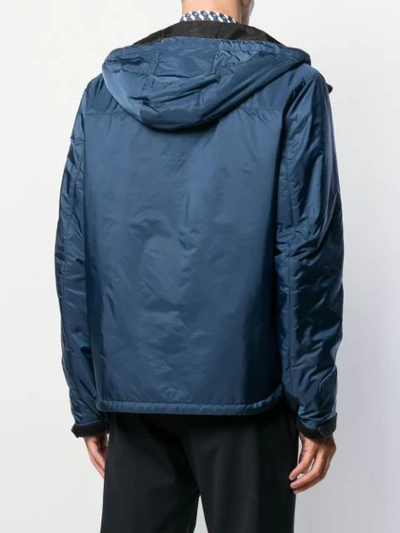 Shop Prada Zip-up Hooded Jacket In Blue