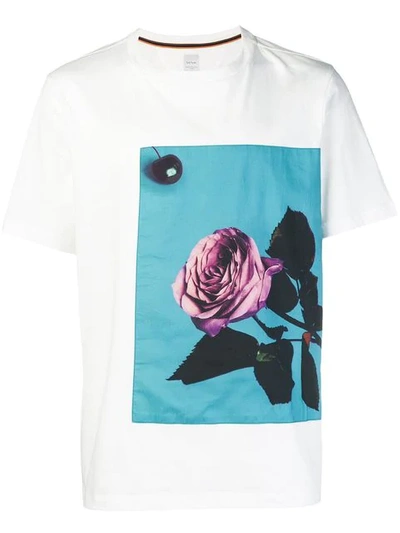 Shop Paul Smith Floral Print T-shirt In White