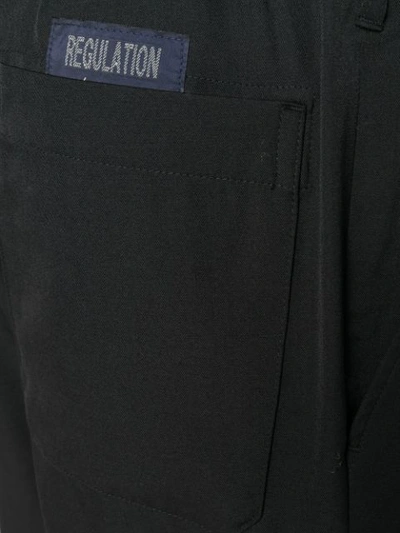 Shop Yohji Yamamoto Drop Crotch Trousers In Black