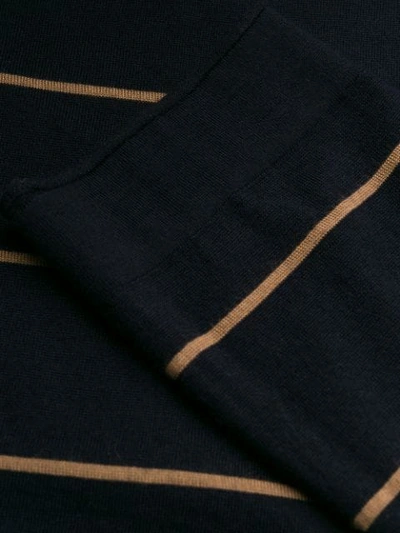 Shop Brunello Cucinelli Striped Roll-neck Jumper In Blue