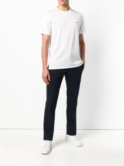 Shop Ermenegildo Zegna Embroidered Logo T-shirt In White