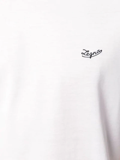 Shop Ermenegildo Zegna Embroidered Logo T-shirt In White
