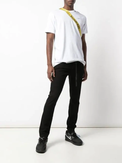 OFF-WHITE BELTED SLIM-FIT JEANS - 黑色
