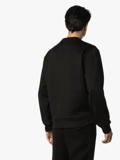 Shop Prada Logo Plaque Sweatshirt In Black