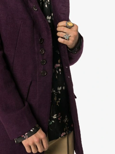 Shop Ann Demeulemeester Button-detail Cotton Linen Jacket - Pink