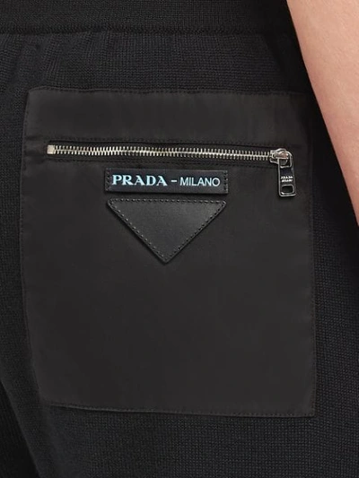 Shop Prada High Waisted Track Pants - Black
