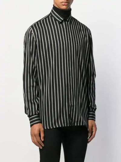 Shop Saint Laurent Striped Shirt In Black
