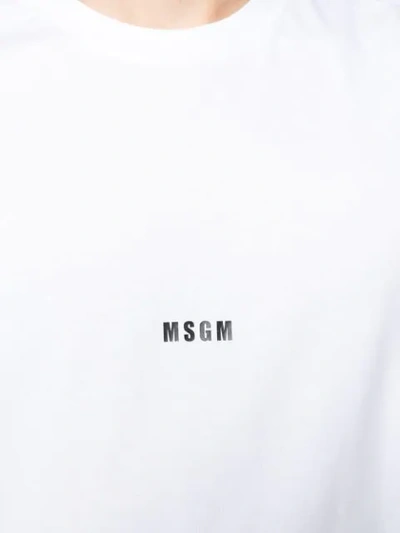 Shop Msgm Printed Logo Jumper In White