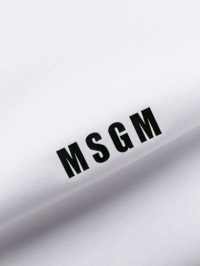 Shop Msgm Printed Logo Jumper In White