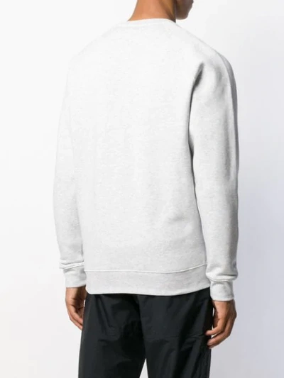 Shop Msgm Brush Stroke Logo Sweatshirt In Grey