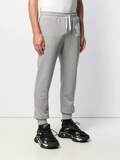 Shop Versace Medusa Print Track Pants In Grey