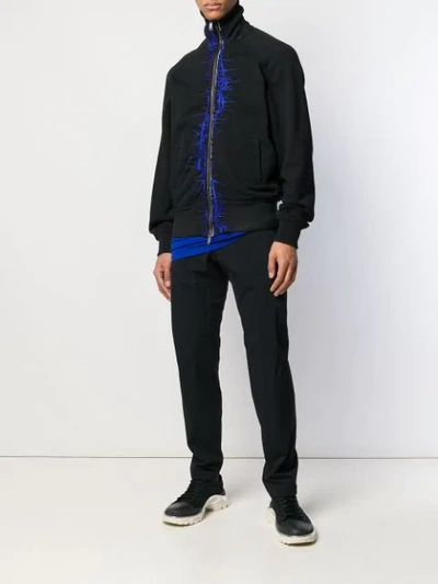 Shop Haider Ackermann Embroidered Zipped Jacket In Black