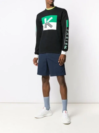 Shop Kenzo K Colorblock Sweater In Black