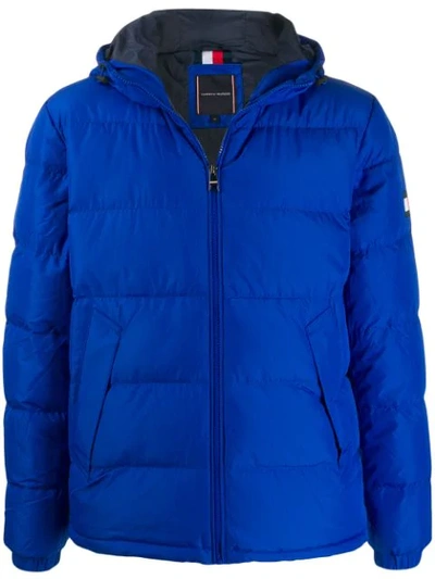 Shop Tommy Hilfiger Hooded Padded Jacket In Blue