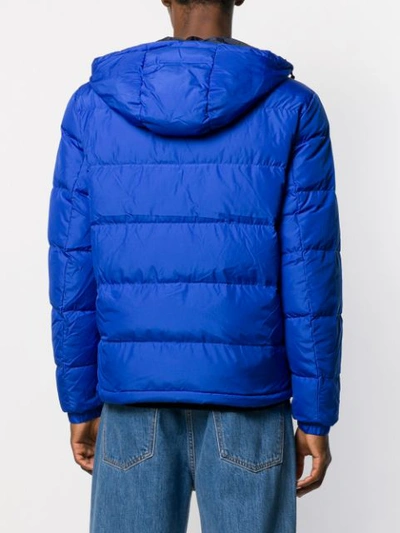 Shop Tommy Hilfiger Hooded Padded Jacket In Blue