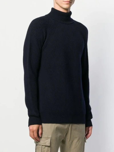 Shop Paltò Rollneck Knit Sweater In Blue