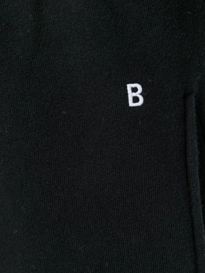 BALENCIAGA B刺绣全棉运动裤 - 黑色