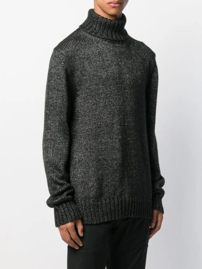 Shop Les Hommes Urban Rollneck Knit Sweater In Black