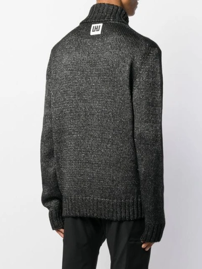 Shop Les Hommes Urban Rollneck Knit Sweater In Black