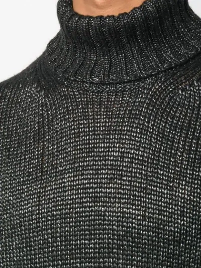 Shop Les Hommes Urban Rollneck Knit Sweater In Black