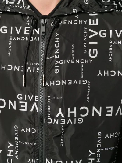Shop Givenchy Logo Print Lightweight Jacket In 004 Black / White