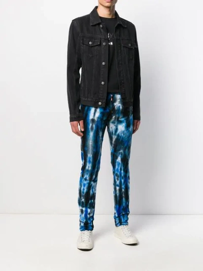 Shop Dsquared2 Tie Dye Print Trousers In 001f Navy