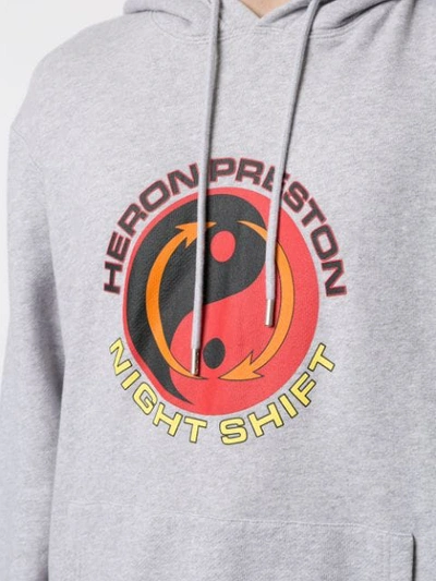 Shop Heron Preston Night Shift Hoodie In Grey