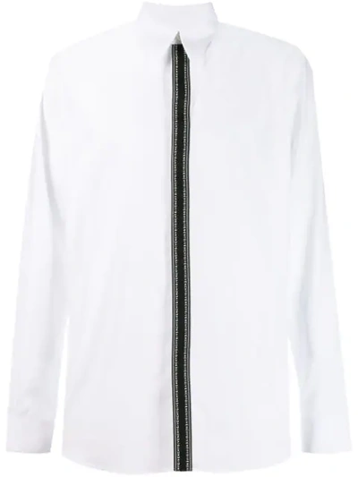 Shop Givenchy Logo Tape Placket Shirt In White