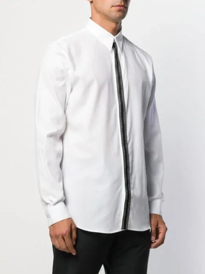 Shop Givenchy Logo Tape Placket Shirt In White