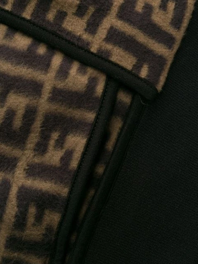 Shop Fendi Ff Logo Zip-up Jacket In Brown