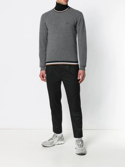 Shop N°21 Nº21 Striped Trim Sweater - Grey