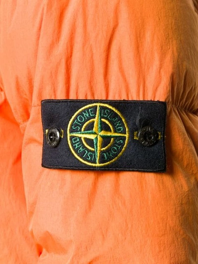 Shop Stone Island Logo Jacket In Orange