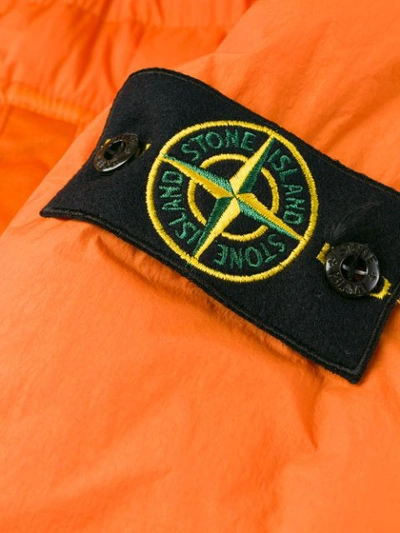 Shop Stone Island Logo Jacket In Orange