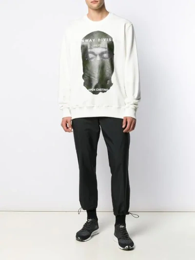 Shop Ih Nom Uh Nit Printed Crew Neck Sweatshirt In White