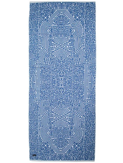 Shop John Elliott Geometric Print Beach Towel - Blue