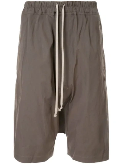 Shop Rick Owens Drop Crotch Shorts In Grey