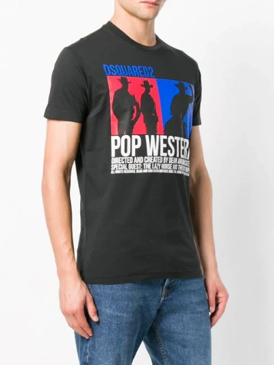 Shop Dsquared2 Pop Western Print T In Black