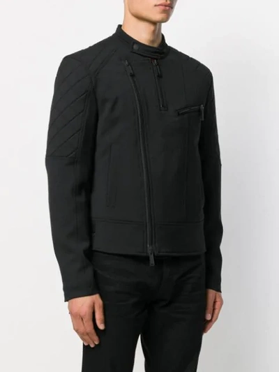 Shop Dsquared2 Off-centre Zipped Biker Jacket In Black