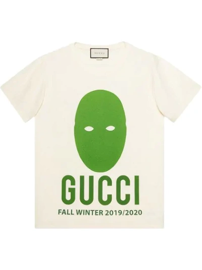 Gucci Manifesto Mask-print Cotton-jersey T-shirt In Ivory Multi | ModeSens