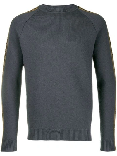 Shop Fendi Ff Logo Sweatshirt In Grey
