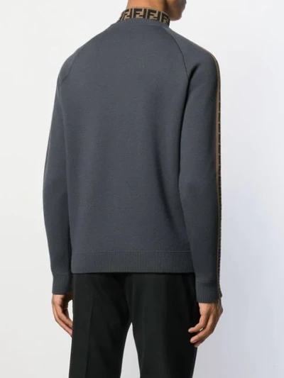 Shop Fendi Ff Logo Sweatshirt In Grey