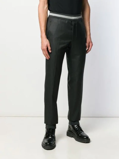 Shop Lanvin Tapered Tailored Trousers In Grey