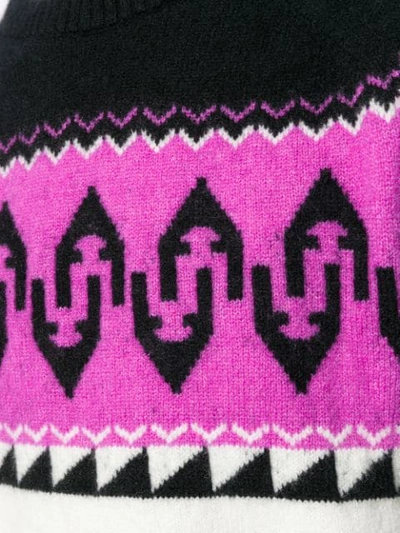 Shop Laneus Patterned Knit Jumper In Black